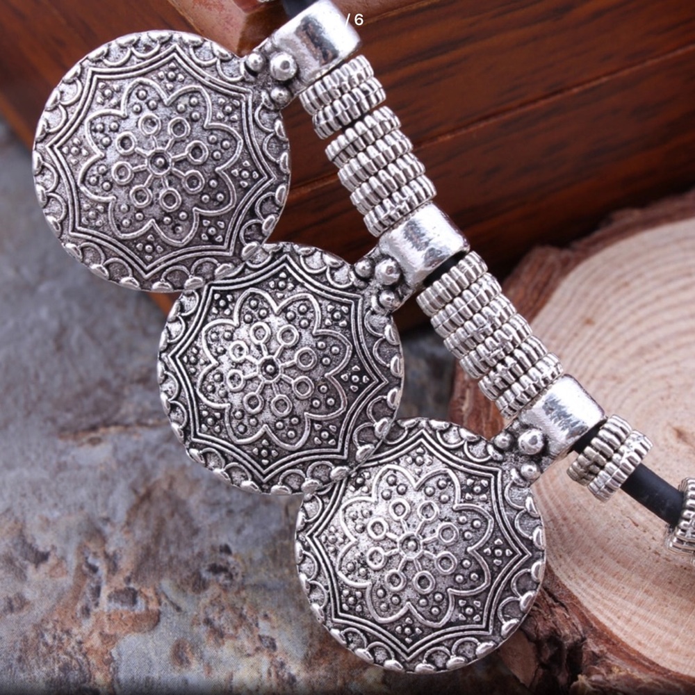 New! Tibetan Coin Statement Necklace - Picture 4 of 7